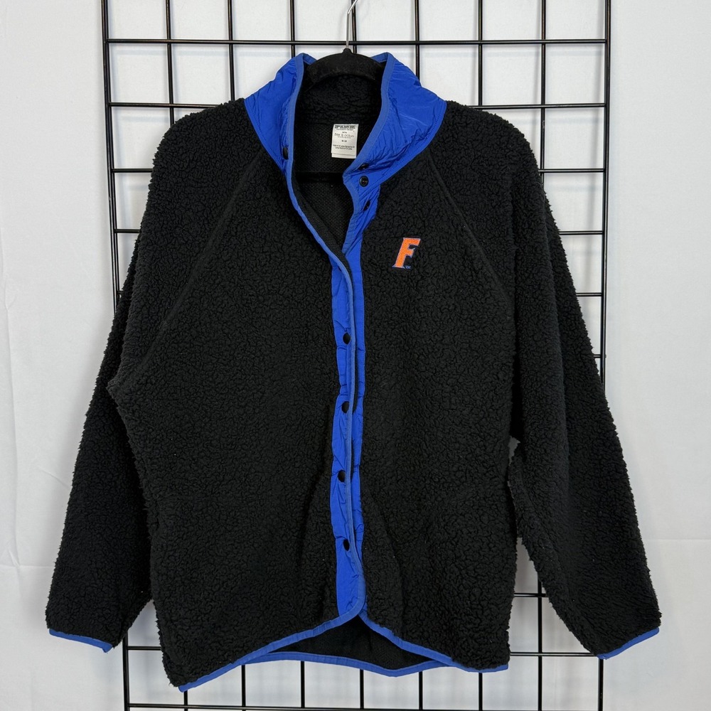 VS Victoria's Secret PINK Florida Gators Jacket‎ Womens Medium Black Snap Sherpa